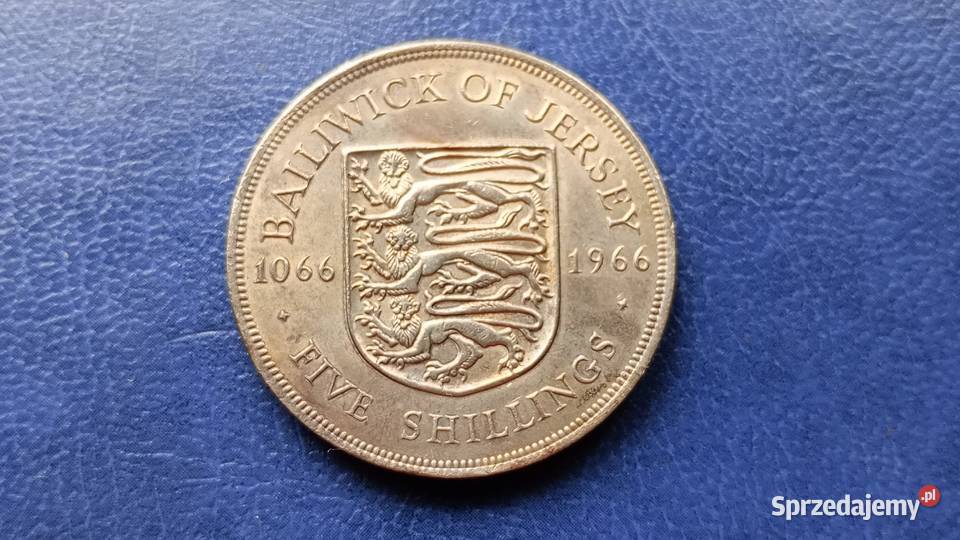 Stare monety 5 szyling 1966 Jersey Lesko