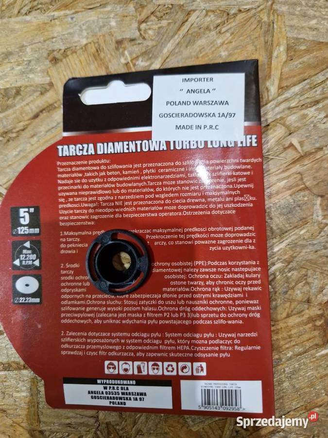 Tarcza DIAMENTOWA 125 do FAZOWANIA 45 stopni Tarcze Głogowa