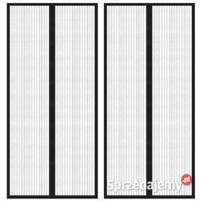 vidaXL Moskitiera na drzwi z magnesami 2 czarna