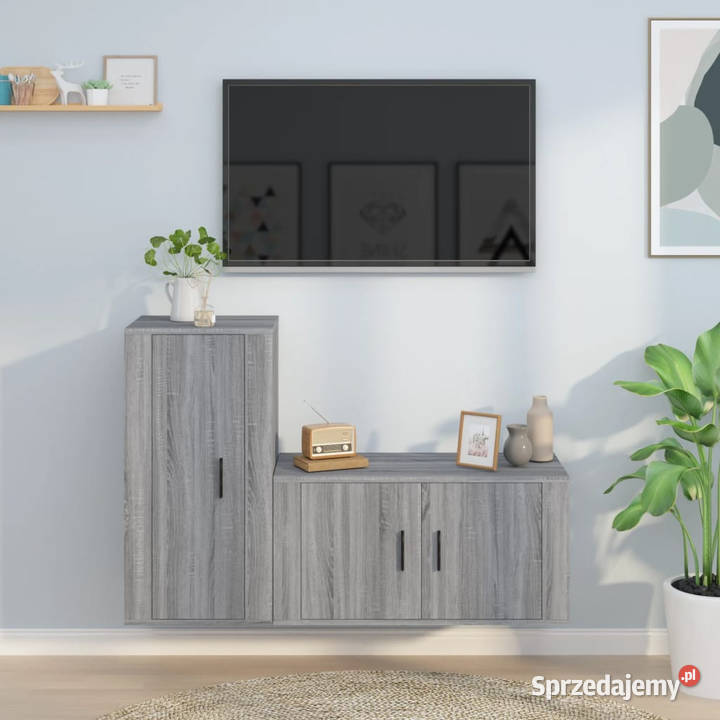 Zestaw 2 szafek pod TV szary dąb sonoma
