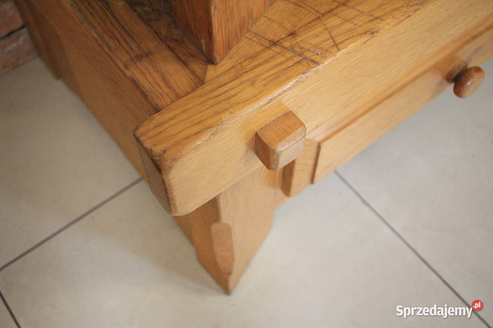 Szafa dębowa piękne zdobienia lite drewno Góra