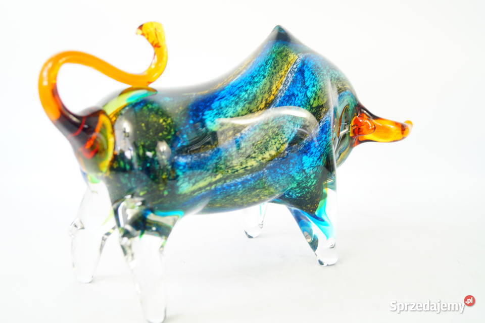 Figura szklana Murano style Byk byczek Wall wielkopolskie Gizałki