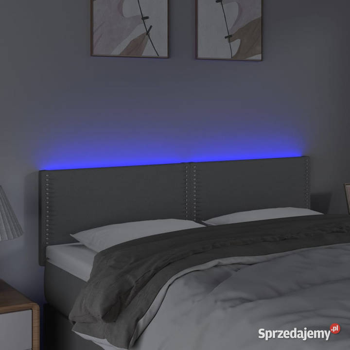 Zagłówek do łóżka z LED jasnoszary 144x5x7888 Warszawa sprzedam