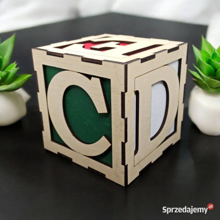Duża Drewniana Kostka Edukacyjna z Alfabetem Warszawa