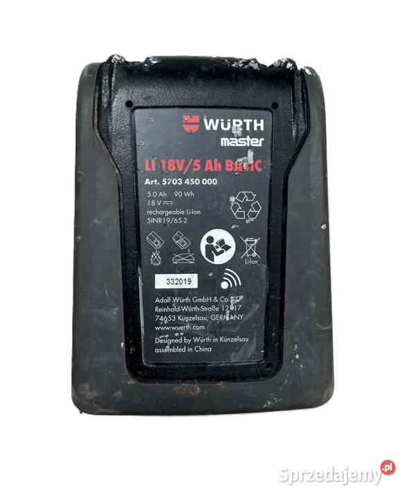 Akumulator LiIon Wurth 18 V 5 Ah Elbląg