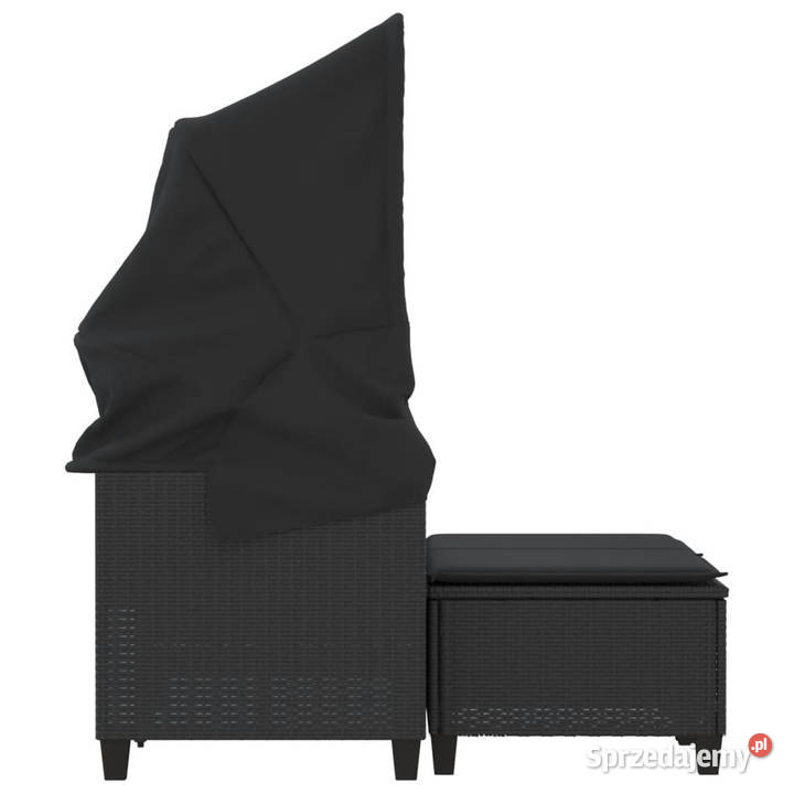 2os sofa ogrodowa z daszkiem i podnóżkami czarna mazowieckie Warszawa