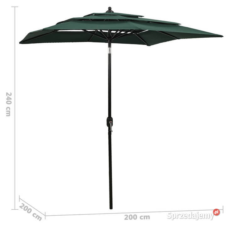 3poziomowy parasol na aluminiowym słupku zielony Pozostałe Warszawa sprzedam