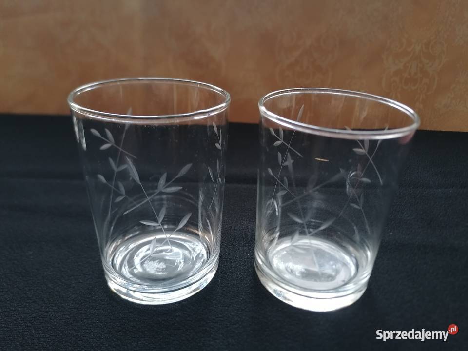 Para szlifowanych szklanek PRLSzklanki Porcelana i szkło Łódź