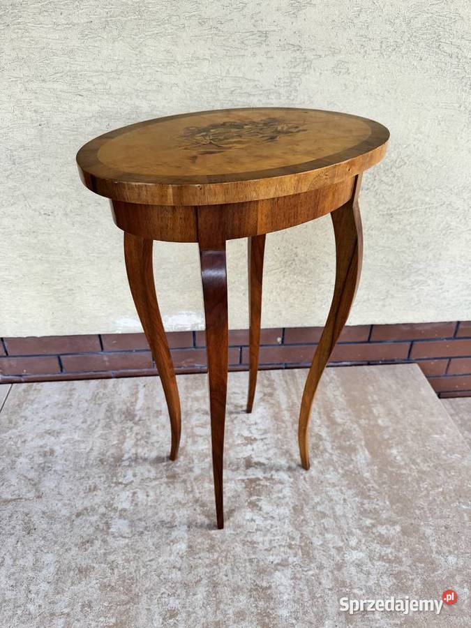 Stolik kawowy stylowy wysoki stół intarsja mazowieckie Garwolin