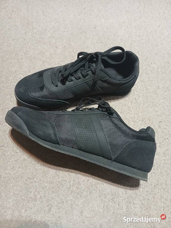 Buty męskie czarne eleganckie sportowe Lanetti Sportowe