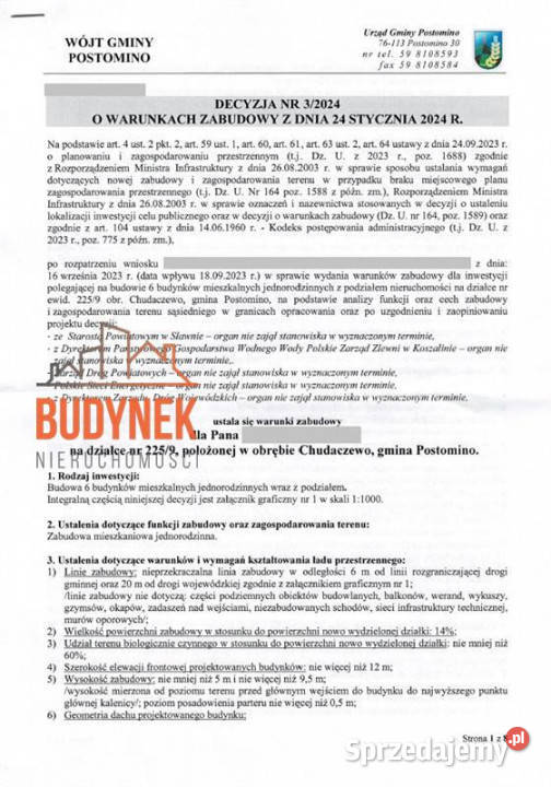 Działka budowlana Ronino