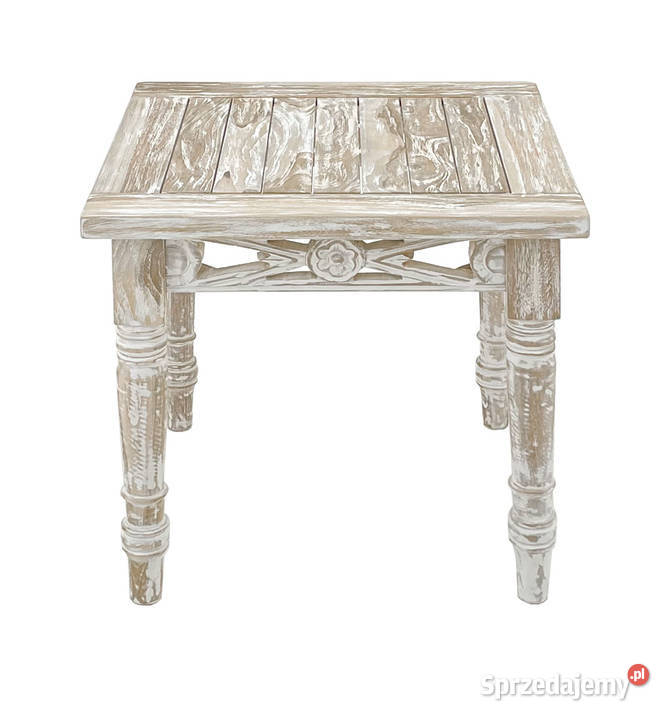 Stolik Batavia 50 x 50 white wash z drewna Żukowo sprzedam
