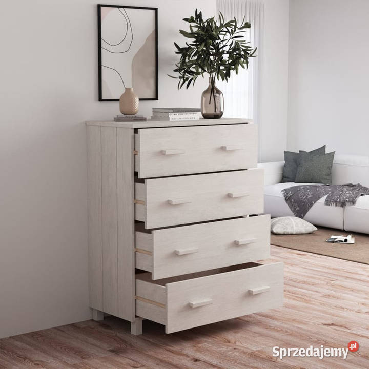 Komoda HAMAR biała 79x40x1035 lite drewno mazowieckie