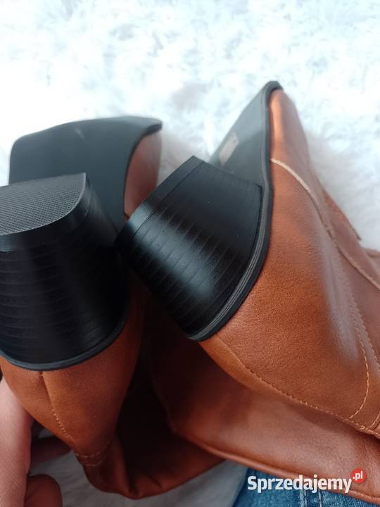 4142 Brązowe zdobione Kozaki kowbojki NOWE 26.5cm Kraków