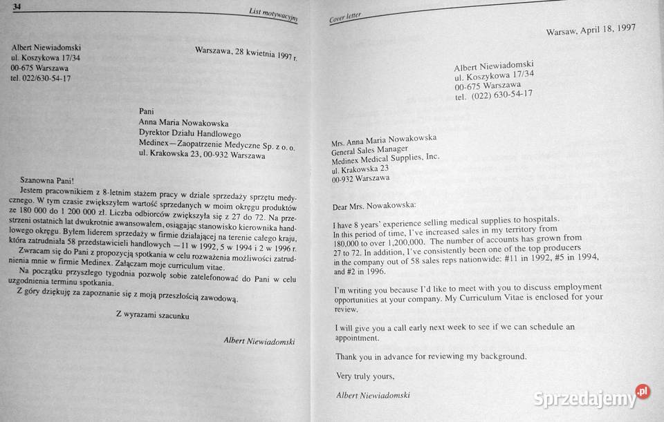 Listy motywacyjne i curriculum vitae Bronisław Chełm sprzedam