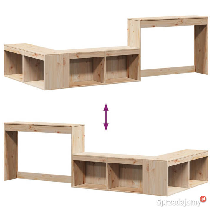Szafka nocna z biurkiem 232x112x75 lite drewno Warszawa