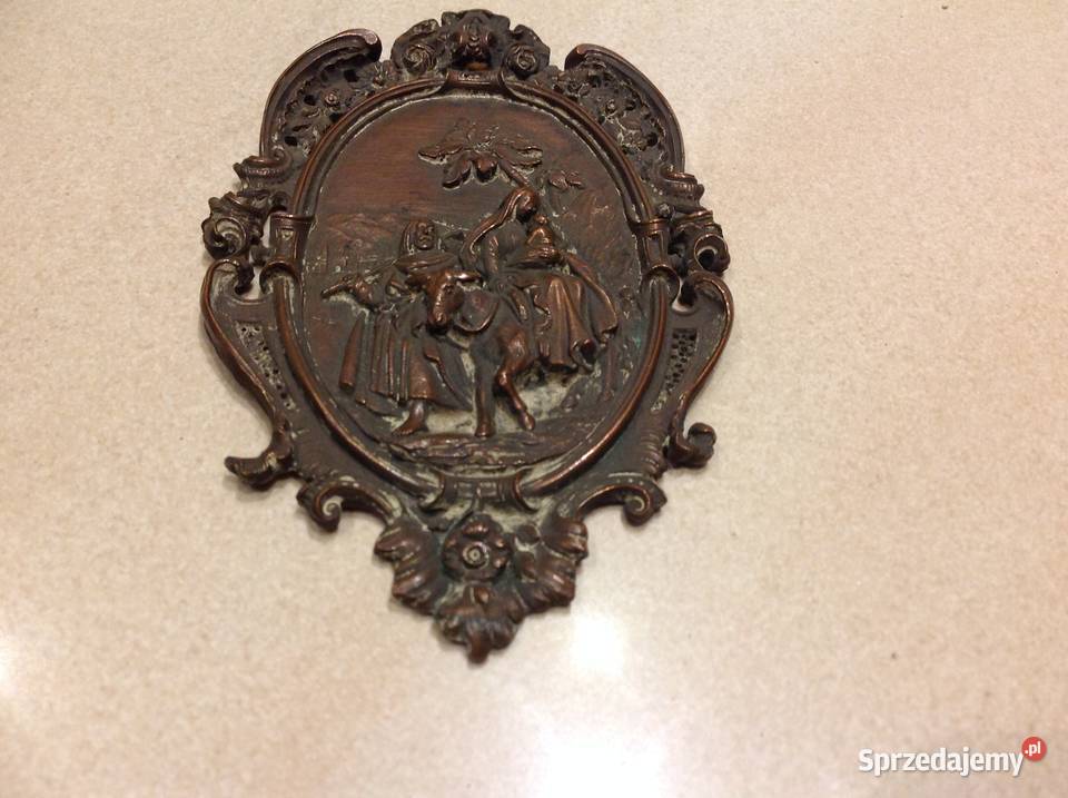 Stara Płaskorzeźba więta Miedziana Pozostałe Dom i Ogród