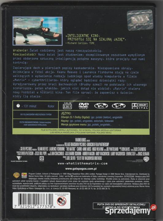 Matrix Keanu Reeves Lektor DVD lektor Pruszków