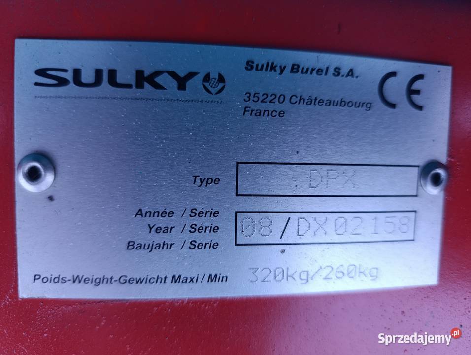 Rozsiewacz Sulky Prima 2008 nie Amazone Rauch Knyszyn