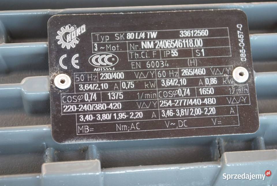 Motoreduktor 075kw 209obrmin Firmy NORD lubuskie