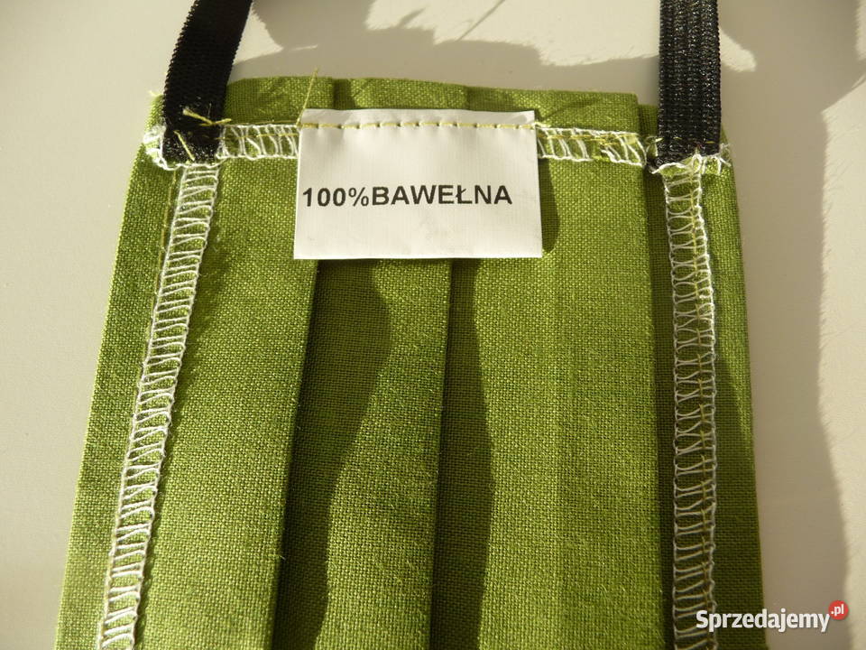 Maseczka 100 bawełna kolor oliwkowy Poznań