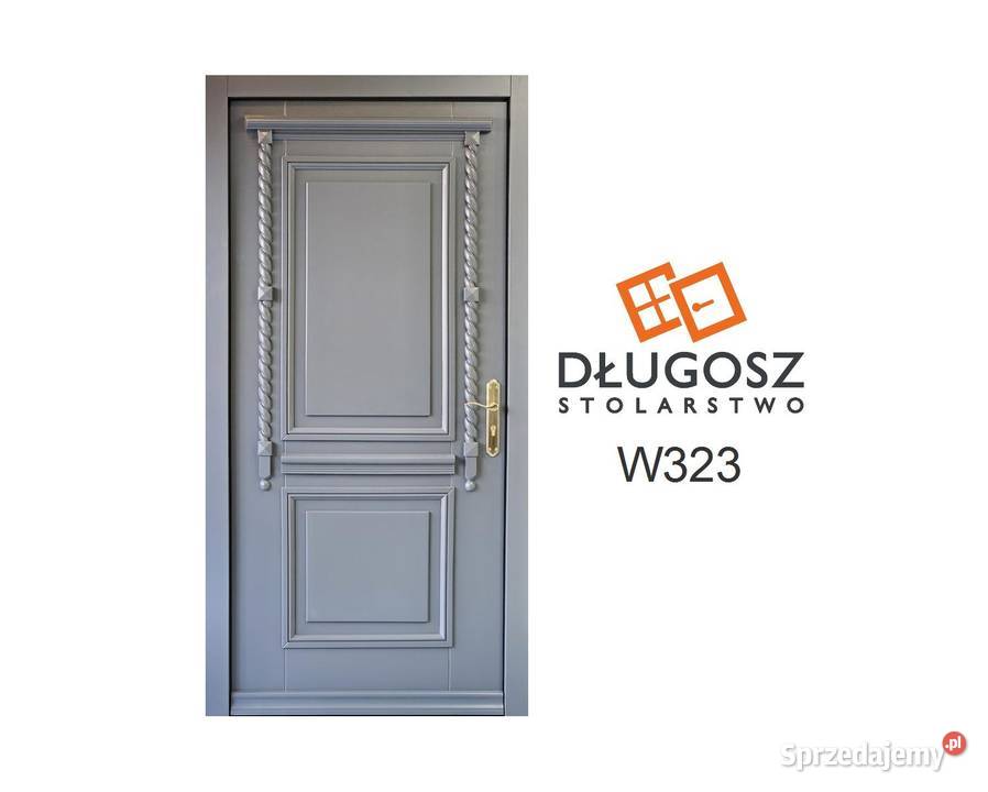 Drzwi DŁUGOSZ zewnętrzne drewniane wejściowe Drzwi zewnętrzne łódzkie Łódź