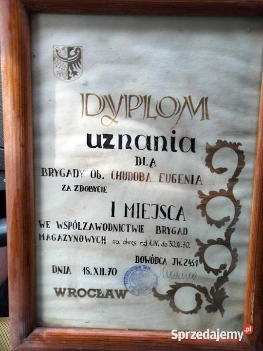Sprzedam historyczny dyplom Krosno sprzedam