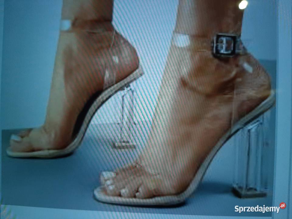Sandały Transparentne na Obcasie Damskie r 35 Nowa Sól