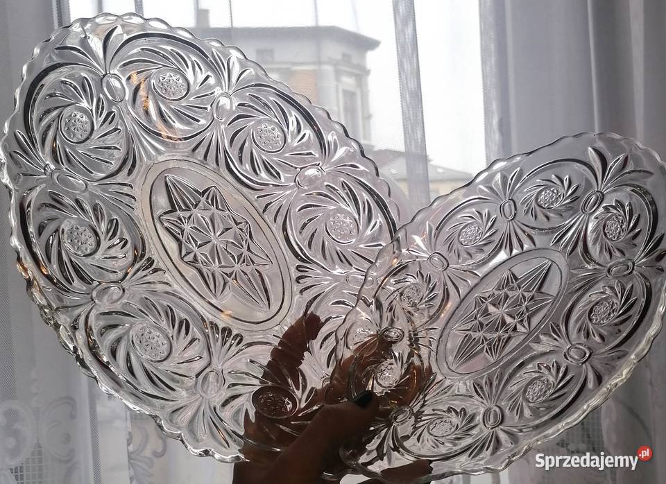Dwie piękne kryształowe półmiski Wyjątkowe Piekary Śląskie