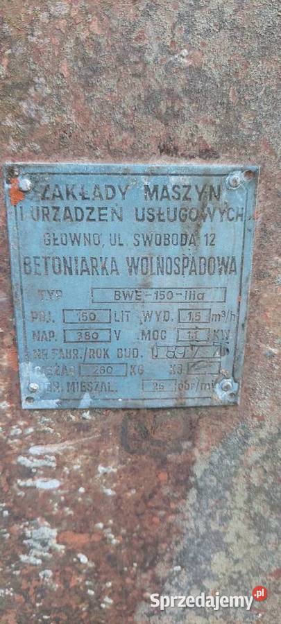 Betoniarka BWE 150 Wrocław sprzedam