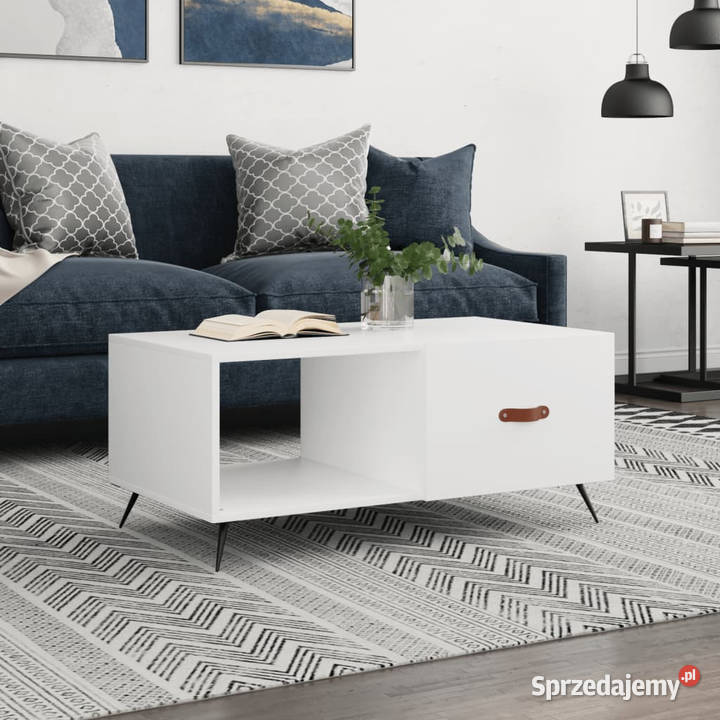 Stolik kawowy biały 90x50x40 materiał Warszawa