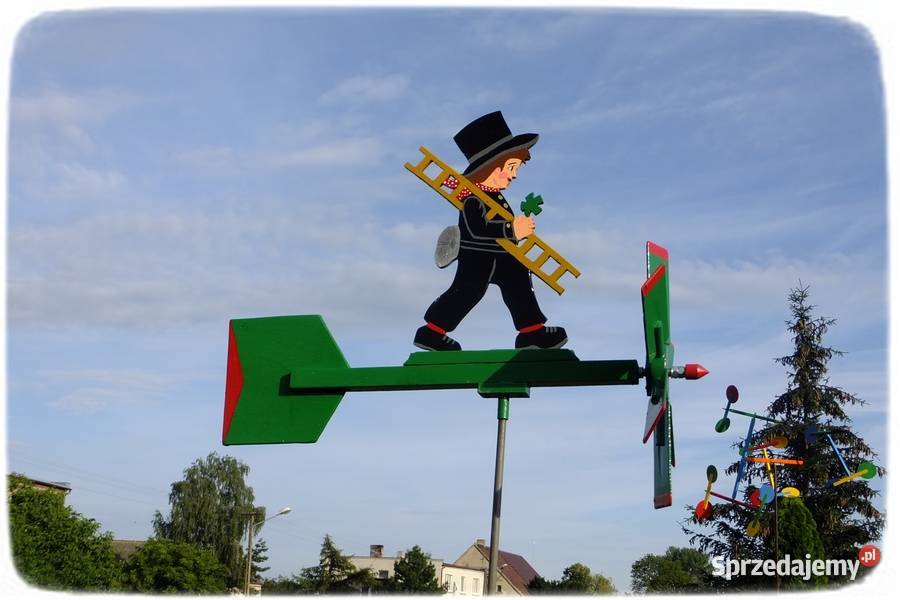 Wiatrak ogrodowy wiatrowskaz rękodzieło Borzykowo