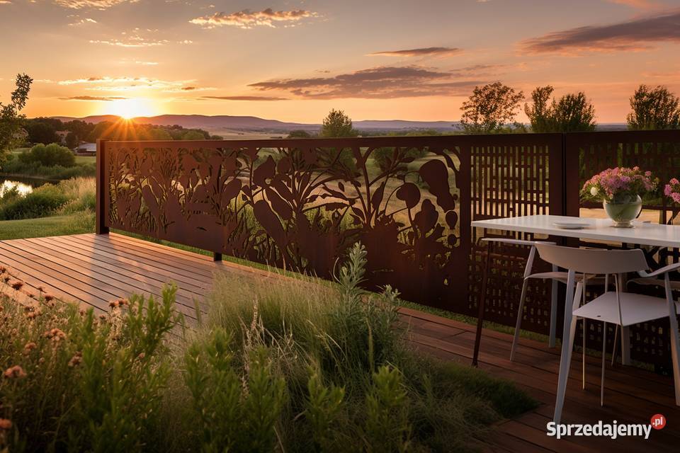 Ogrodzenie CORTEN korten panele aluminiowe Brama skrzydłowa Poznań