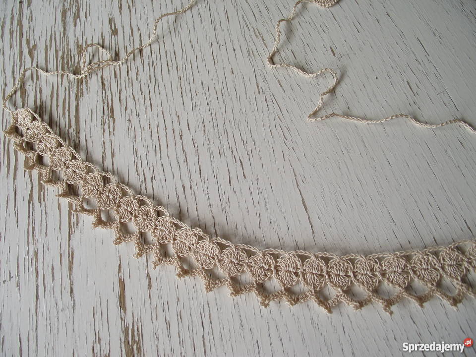 NASZYJNIK OBRÓŻKA Z BAWEŁNIANEJ KORONKI wielkopolskie Piła