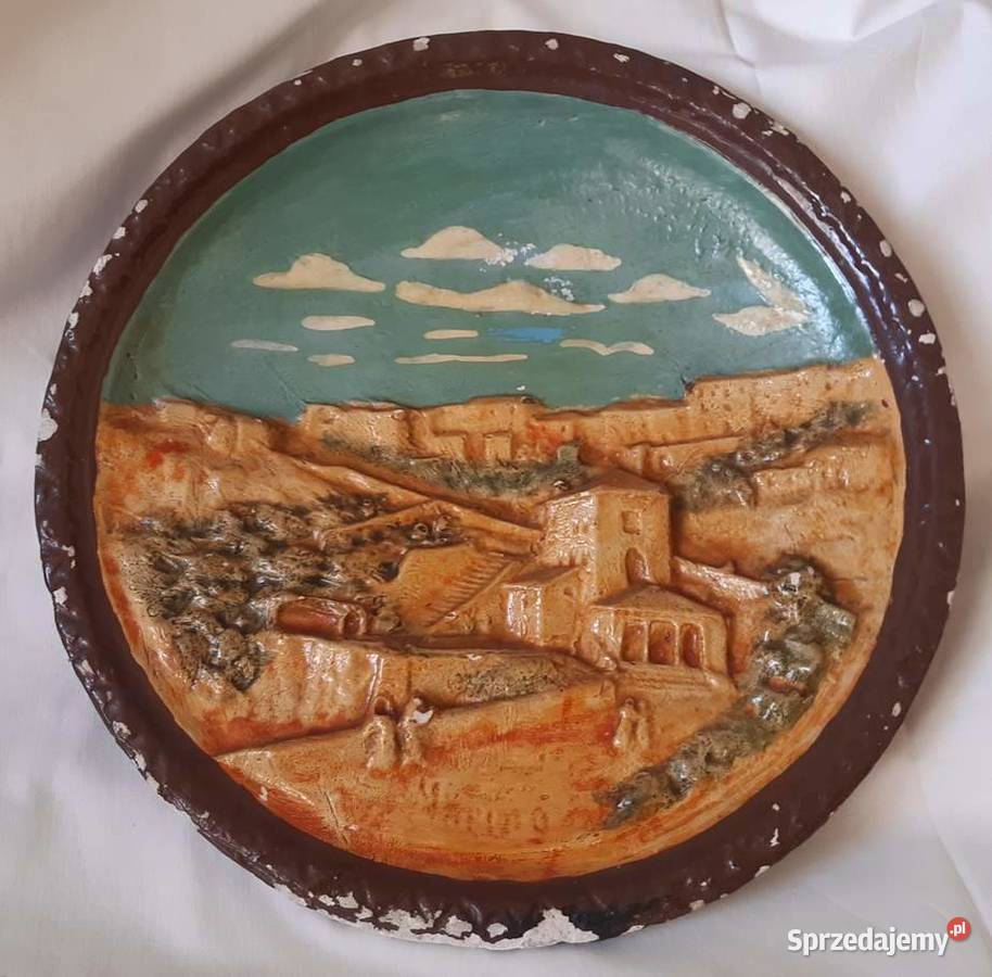 Talerz z Widokiem Miasta Zabytek Kraków