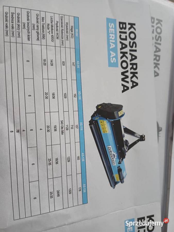 Kosiarki bijakowe do mini ciągników nieuszkodzony Kosiarki Wzdół Rządowy sprzedam