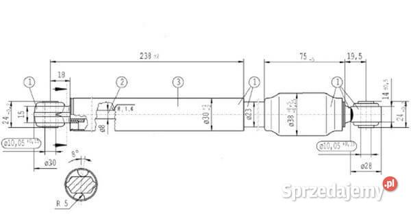 Sprężyna gazowa L538 mm 510N Stabilus CA363952