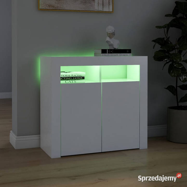 Szafka z oświetleniem LED biała 80 x 35 x 75 Dom i Ogród Warszawa