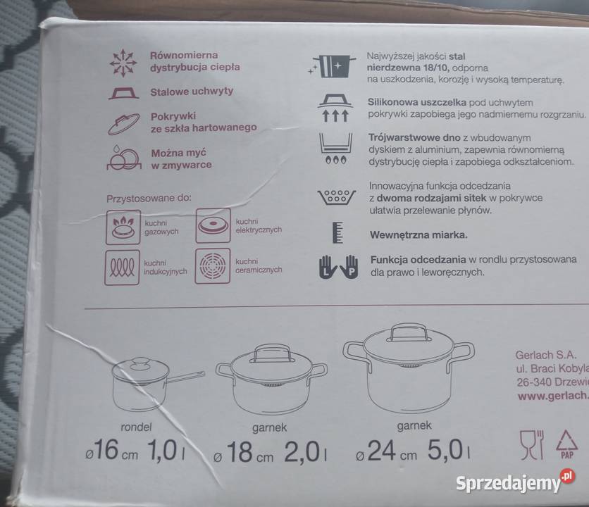 Zestaw garnków GERLACH Ambiente 6 elementów kujawsko-pomorskie Bydgoszcz