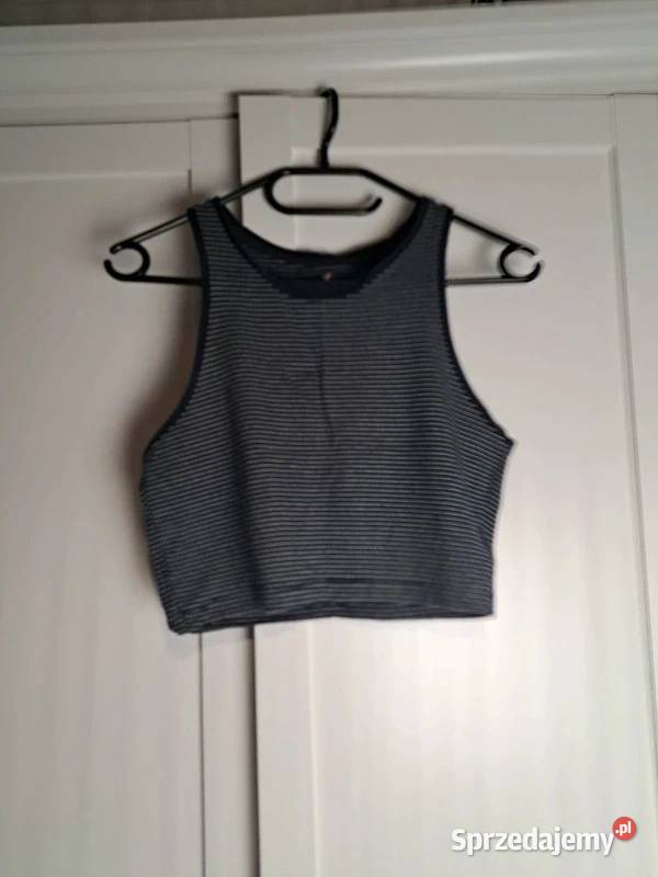 Granatowy crop top w paski Clockhouse S Trąbki Wielkie