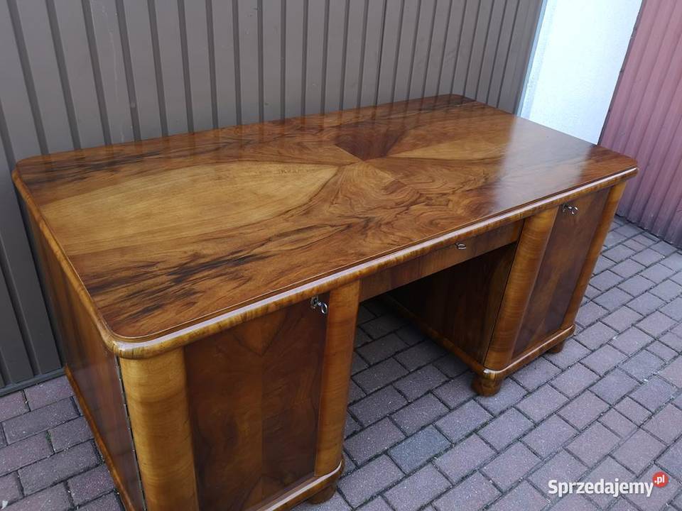 Biurko ARTDECO Orzech Stare Antyk Dwustronne Swarzędz