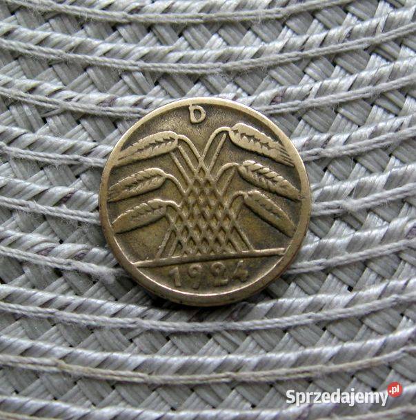 Niemcy Weimar 5 Rentenpfennig 1924r D Numizmatyka