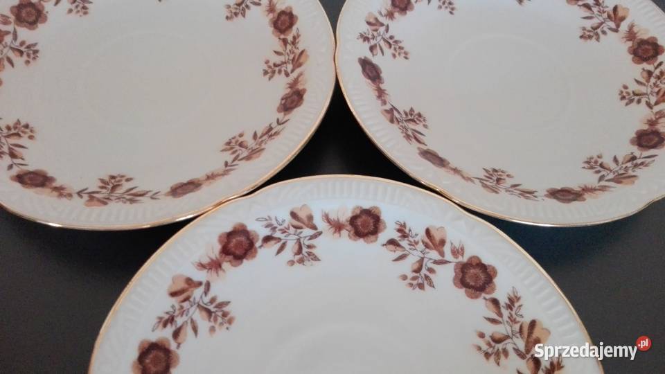 Spodki talerzyki stara porcelana Chodzież fason Warpechy Stare