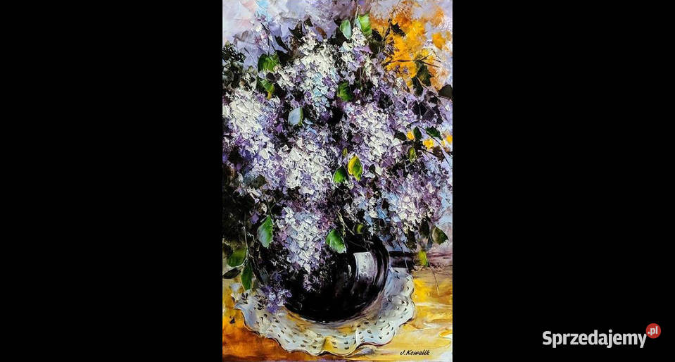 Kowalik Bukiet bzu 40x60 obraz olejny Malarstwo mazowieckie Warszawa