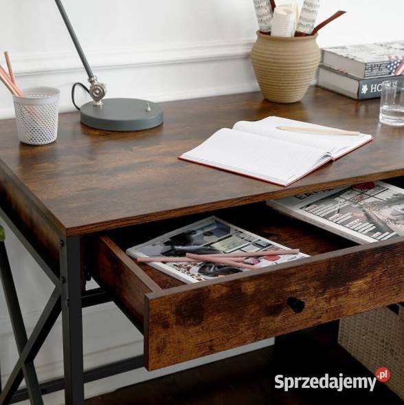 Biurko industrialne metalowe drewniane vintage Choroszcz