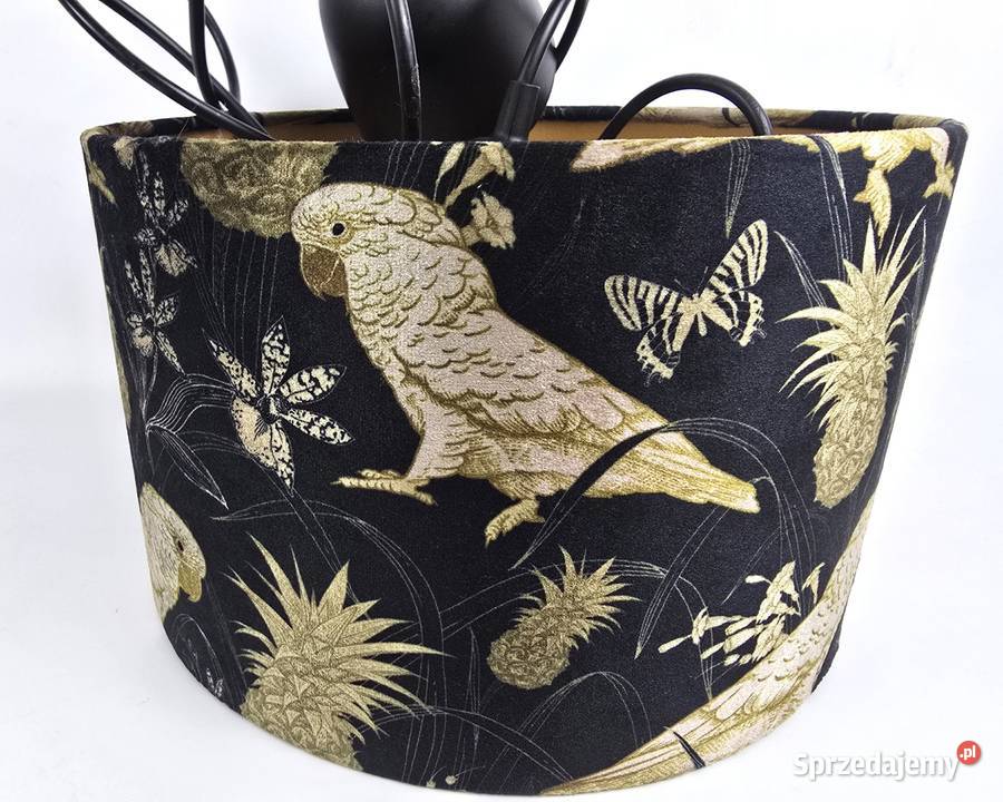 Glamour abażur cylinder ciemno zielony welur Bronisze