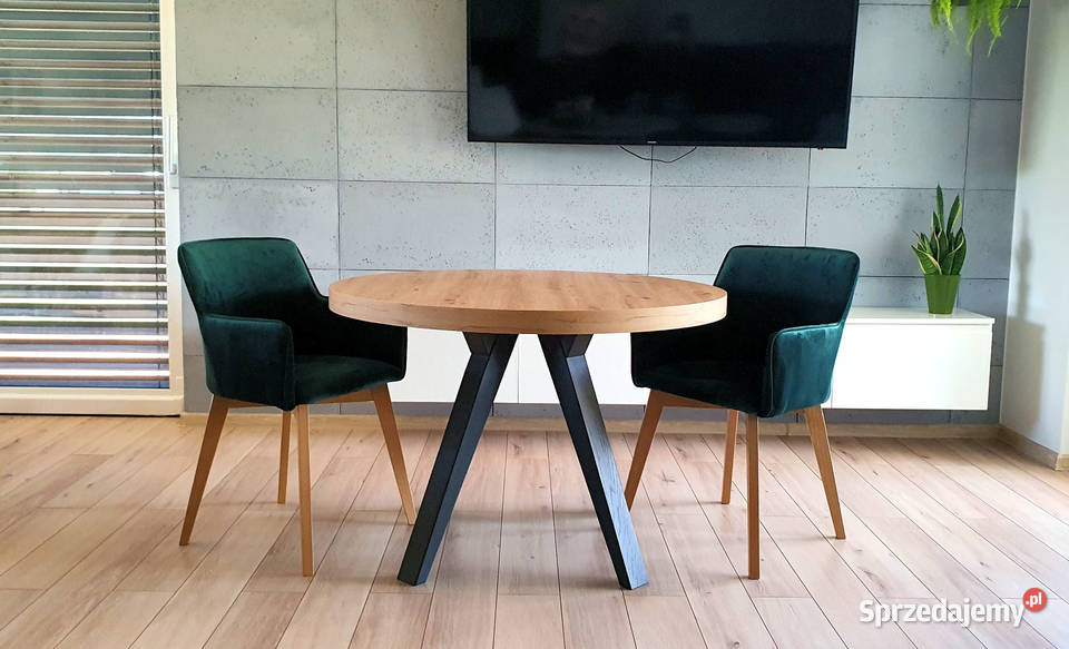 Nowoczesny stół dębowy okrągły rozkładany 2x50 podkarpackie Krosno