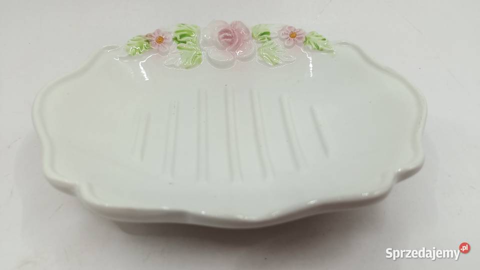 Ceramiczna mydelniczka ITALY z różami Zamość