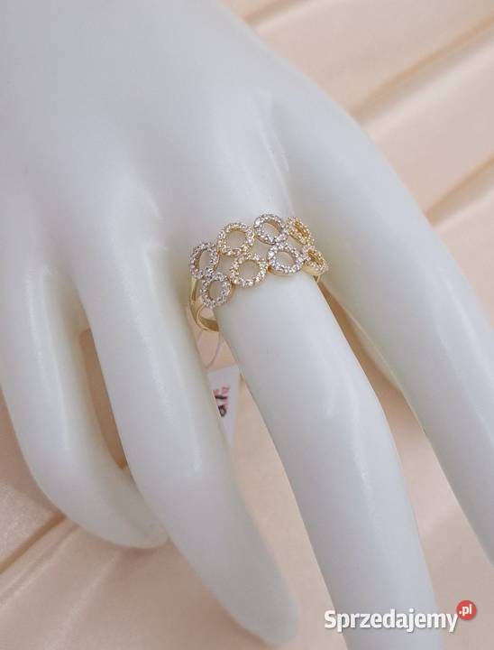 20 Pierścionek r18 Złoty pr585 Kółeczka Z1003 Poznań