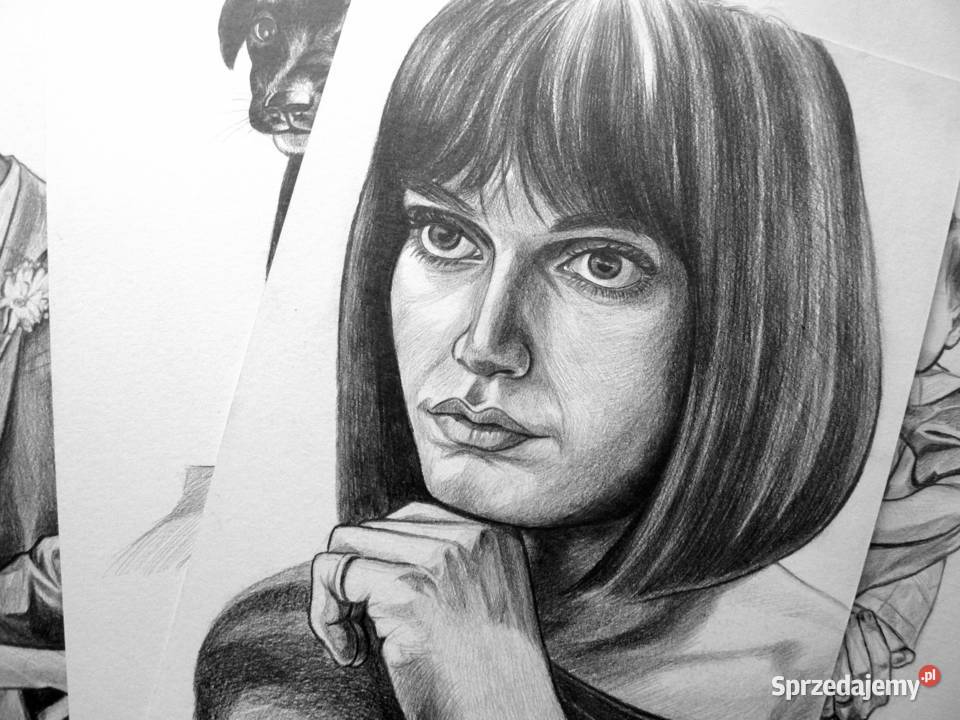 Portret ołówkiem ze zdjęcia rysunek na Kraków